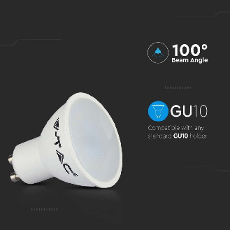 VT-1975 Lampadina Spot LED 4.5W faretto GU10 satinato luce bianco naturale 4000K - 211686-Leggi tutto