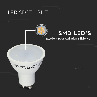 VT-1975 Lampadina Spot LED 4.5W faretto GU10 satinato luce bianco naturale 4000K - 211686-Leggi tutto