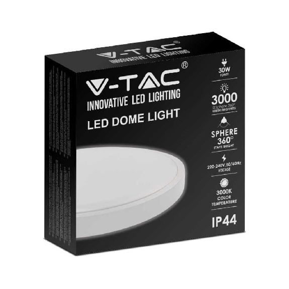 VT-8630W-RD LED CELLE LED 30W IP44 Round White 360 ° MODERN DESIGN 3000K-SKU 7621-Lire la description