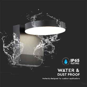 VT-11020 lampada led da parete rotonda faro 17W 150lm/w illuminazione facciate colore nero 4000k design moderno IP65 sku 2953-Leggi tutto