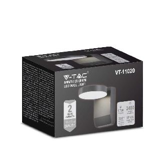 VT-11020 lampada led da parete rotonda faro 17W 150lm/w illuminazione facciate colore nero 4000k design moderno IP65 sku 2953-Leggi tutto