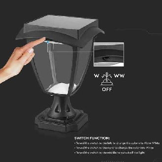 VT-983 Lampada solare lanterna LED da giardino 2W 110LM color change 2IN1 switch fissaggio a terra autoalimentato con pannello solare IP65 - SKU 2893-Leggi tutto