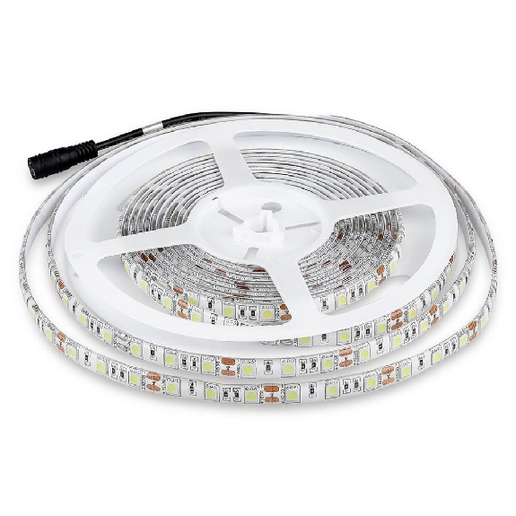Strip 300led SMD5050 Strip 5mt Adhesive IP65 - Mod. VT -5050 IP65 SKU 2148 - Cold White 6000K-Lire la description