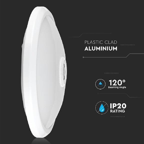 PRO VT-13 Plafoniera led 12w chip samsung circolare con sensore di movimento IR + crepuscolare 6400K IP20 - SKU 21809-Leggi tutto
