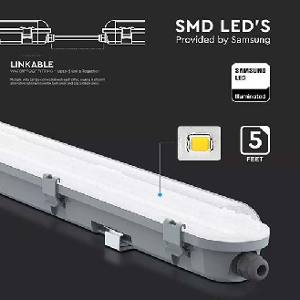 PRO VT-60018 Tubo led plafoniera chip samsung smd 18W 120LM/W 60CM 4000K copertura satinata IP65 - SKU 2120211-Leggi tutto