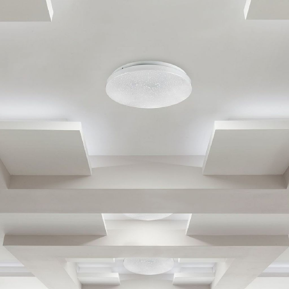 VT-8418 Plafoniera led 18W rotonda bianca cielo stellato switch cambia colore 3in1 interno IP20 - sku 217604-Leggi tutto
