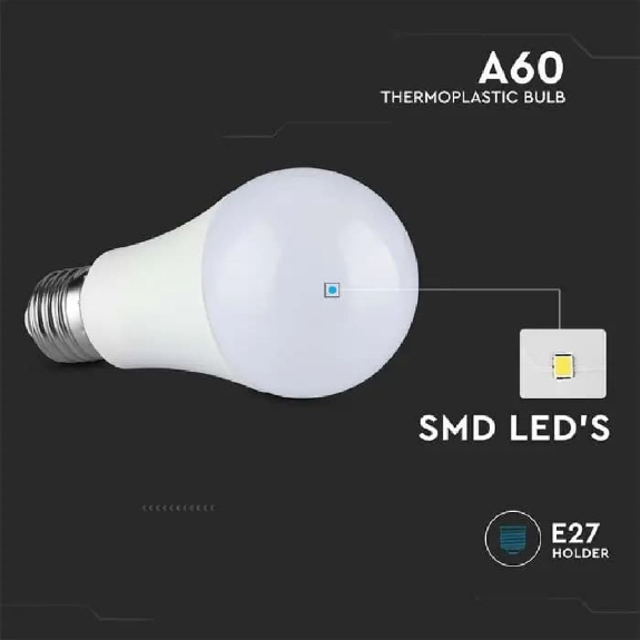 VT-2099 Lampadina LED 8.5W E27 lampada Bulb A60 bianco naturale 4000K - SKU 217261 VT-2099 Lampadina LED 8.5W E27 lampada Bulb A60 bianco naturale 4000K - SKU 217261-Leggi tutto