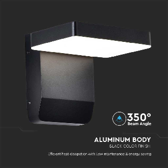 VT-11020 lampada led da parete quadrata faro 17W 150lm/w illuminazione facciate colore nero 4000k design moderno IP65 sku 2945-Beschreibung lesen
