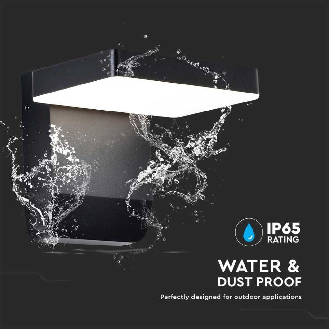 VT-11020 lampada led da parete quadrata faro 17W 150lm/w illuminazione facciate colore nero 4000k design moderno IP65 sku 2945-Leggi tutto