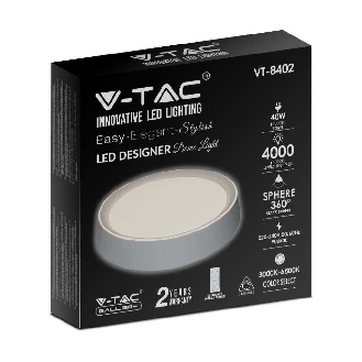 VT-8402 Plafoniera led 20W / 40W circolare bianca cambia colore 3in1 dimmerabile con telecomando - sku 2114761-Leggi tutto