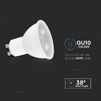 PRO VT-291 Lampadina led GU10 faretto 38° chip samsung SMD 7.5W bianco caldo 3000K - SKU 21875-Leggi tutto