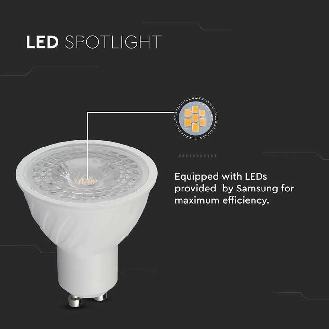 PRO VT-291 Lampadina led GU10 faretto 38° chip samsung SMD 7.5W bianco caldo 3000K - SKU 21875-Leggi tutto