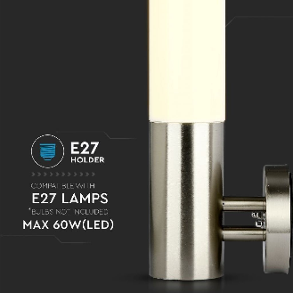 VT-833 lampada led da giardino con portalampada da parete in acciaio inox E27 IP44 - sku 8624-Leggi tutto