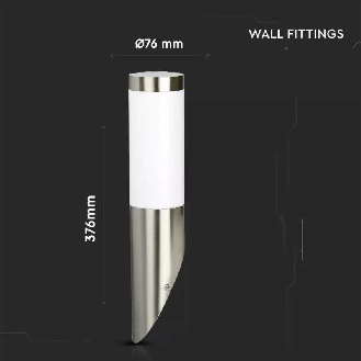 VT-832 Portalampada Wall Light da parete inclinata in acciaio inox 1xE27 IP44 - sku 8623-Leggi tutto
