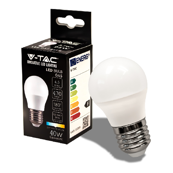 VT -1879 LED Bulbe E27 4.5W Mini Globo G45 Natural White Light 4000K - SKU 217408-Beschreibung lesen