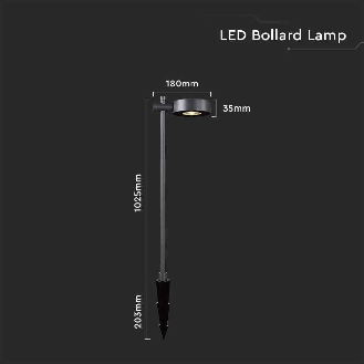 VT-11107 Lampada led da Giardino con picchetto lampioncino viale segnapassi 6W colore nero h102cm luce 4000k IP65 sku 6839-Leggi tutto