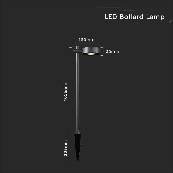VT-11107 Lampada led da Giardino con picchetto lampioncino viale segnapassi 6W colore nero h102cm luce 4000k IP65 sku 6839-Leggi tutto