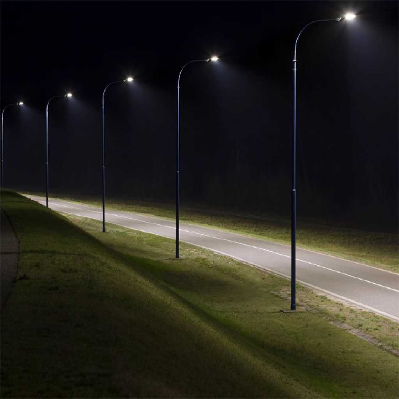 PRO VT-169ST Armatura lampada stradale led 150W 110lm/w chip samsung bianco freddo 6500K corpo grigio slim IP65 - sku 20429-Leggi tutto