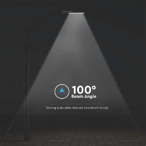 PRO VT-169ST Armatura lampada stradale led 150W 110lm/w chip samsung bianco freddo 6500K corpo grigio slim IP65 - sku 20429-Leggi tutto