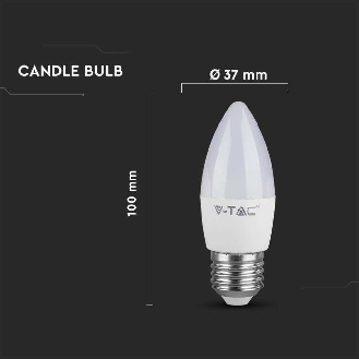 VT-1821 Lampadina Candela LED 4,5W E27 bianco caldo 2700K - SKU 2143421-Leggi tutto