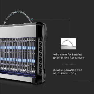 VT-3220 Zanzariera elettrica insect killer a scarica con tubi UV luce blu 2x10W attira ed elimina insetti - sku 11180-Leggi tutto