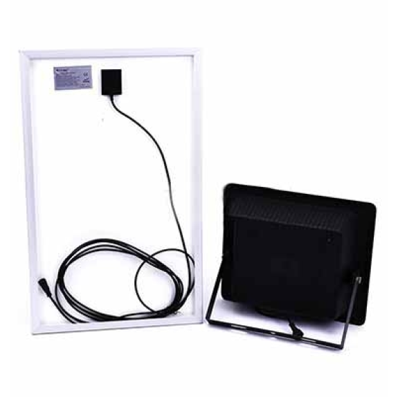 VT-100W Faro led 100W autoalimentato nero con pannello solare e telecomando 4000K IP65  sku 8576-Leggi tutto