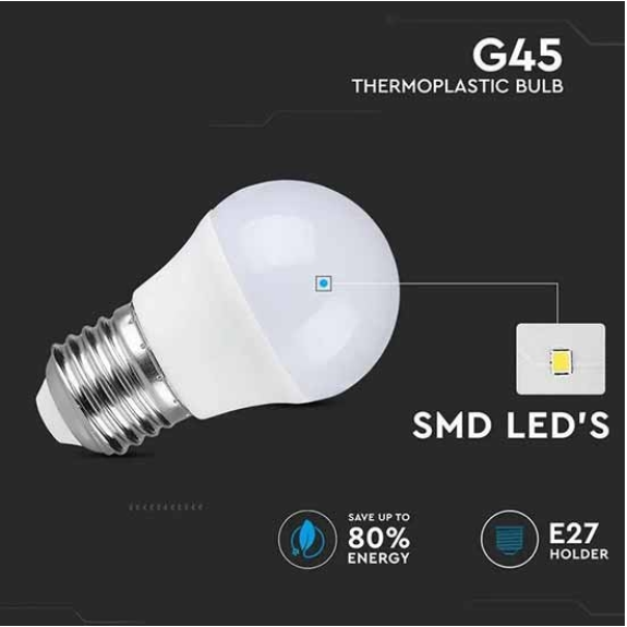 VT-1830-N Lampadina LED 3.7W E27 180° 320LM G45 bianco caldo 3000K - SKU 214160-Leggi tutto