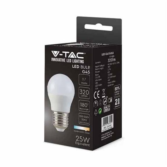 VT-1830-N Lampadina LED 3.7W E27 180° 320LM G45 bianco caldo 3000K - SKU 214160-Leggi tutto
