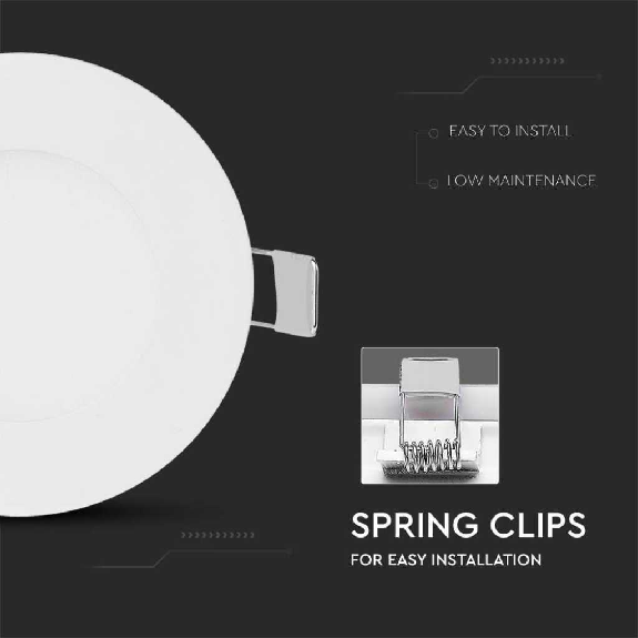 VT-307RD Mini Pannello LED rotondo 3W da incasso colore bianco 130lm 120° luce bianco naturale 4000K sku 216293-Leggi tutto