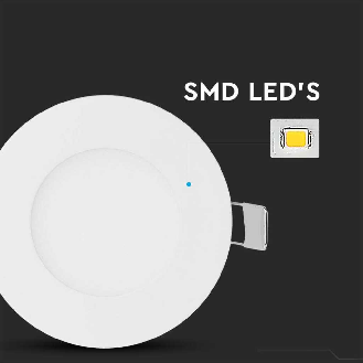 VT-307RD Mini Pannello LED rotondo 3W da incasso colore bianco 130lm 120° luce bianco naturale 4000K sku 216293-Leggi tutto
