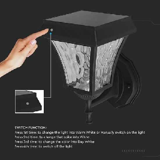 VT-982 Lampada solare lanterna LED da giardino 2W 110LM facing up color change 3IN1 autoalimentato con pannello solare IP65 - SKU 2889-Leggi tutto