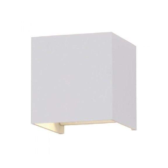 VT -759 LED LAMPE 5W Applique mur carré 140lm / W Corps blanc satiné - IP65 double fasce clair blanc 3000k - SKU 217079-Beschreibung lesen