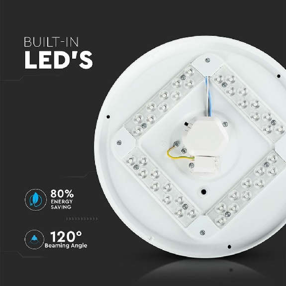 VT-8412 Plafoniera led 12W rotonda bianca effetto cielo stellato cambia colore 3in1 switch IP20 - sku 217602-Leggi tutto