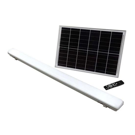 VT-120018 Plafoniera lineare led 18W autoalimentata a batteria con pannello solare color change 3in1 con telecomando IP65 IK08 - SKU 6500-Leggi tutto