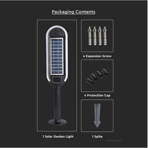 VT-945 Lampada LED da giardino 5W 3000K fissaggio a terra 2IN1 autoalimentato con pannello solare e sensore 70cm IP65 - sku 6666-Leggi tutto