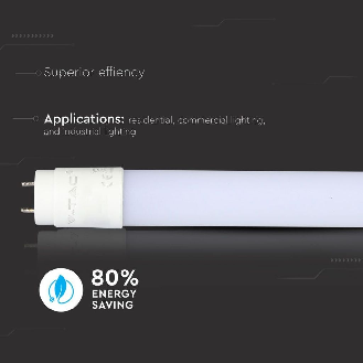 VT-1277 Tubo led neon 18W T8 G13 160° 120cm bianco naturale 4000k in nanoplastica 160° sku 6273-Leggi tutto