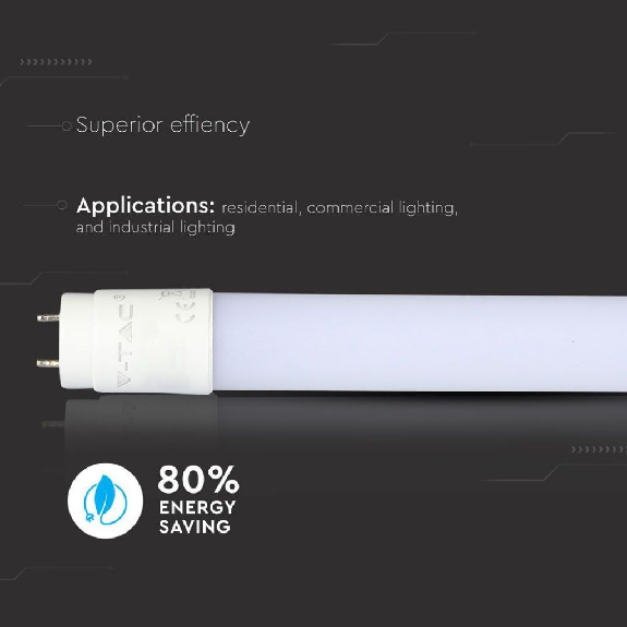 VT-1277 Tubo led neon 18W T8 G13 160° 120cm bianco naturale 4000k in nanoplastica 160° sku 6273-Leggi tutto