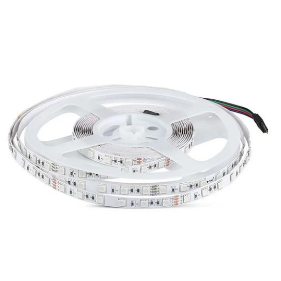 VT-5050 STRISCIA LED 24V SMD5050 10M 7W / M 60LED / M MULTICOLORE RGB IP20 - SKU 212592-Lire la description