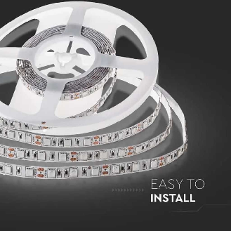 VT-5050 Striscia 300LED SMD5050 strip led 12V 5Mt 11W/m 60led/m IP20 bianco naturale 4000K - SKU 212143-Leggi tutto