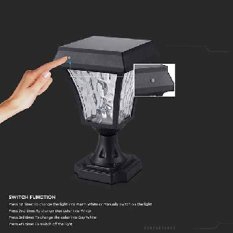 VT-983 Lampada solare lanterna LED da giardino 2W 110LM color change 3IN1 fissaggio a terra autoalimentato con pannello solare IP65 - SKU 2890-Leggi tutto