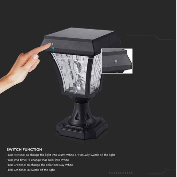 VT-983 Lampada solare lanterna LED da giardino 2W 110LM color change 3IN1 fissaggio a terra autoalimentato con pannello solare IP65 - SKU 2890-Leggi tutto