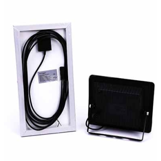 VT-25W Faro led 25W autoalimentato nero con pannello solare 12W e telecomando 4000K IP65  sku 8573-Lire la description