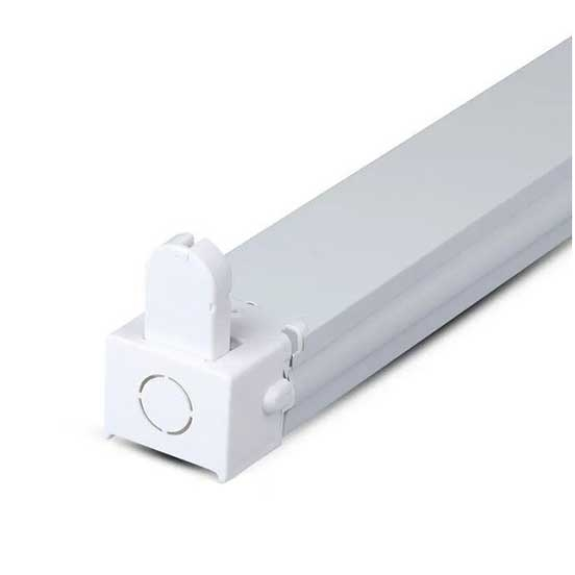 VT-16010 Plafoniera singola per tubi LED T8 da 60cm corpo in metallo bianco IP20 - sku 6052-Leggi tutto