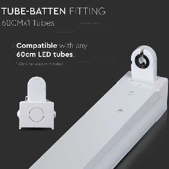 VT-16010 Plafoniera singola per tubi LED T8 da 60cm corpo in metallo bianco IP20 - sku 6052-Leggi tutto