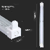 VT-16010 Plafoniera singola per tubi LED T8 da 60cm corpo in metallo bianco IP20 - sku 6052