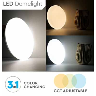 VT-8424 Plafoniera led 24W circolare bianca interruttore cambia colore 3in1 CCT rotonda cover opaca satinata IP20 - sku 217607-Leggi tutto