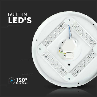 VT-8424 Plafoniera led 24W circolare bianca interruttore cambia colore 3in1 CCT rotonda cover opaca satinata IP20 - sku 217607-Leggi tutto