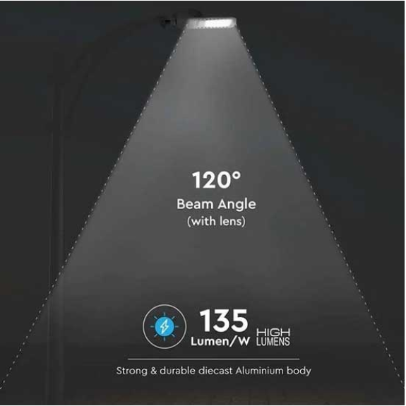 PRO VT-54ST Armatura lampada stradale led 50W alta luminosità 135LM/W chip samsung bianco naturale 4000K slim IP65 - sku 21958-Leggi tutto