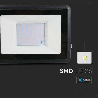 VT-138 faro led 30W chip samsung SMD bianco naturale 4000K slim alluminio nero box derivazione IP65 - SKU 20311-Lire la description