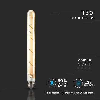 VT-2005 Lampadina Tubolare LED filamento Vintage Ambrato cilindrica 5W Е27 T30 2200K sku 217142-Leggi tutto